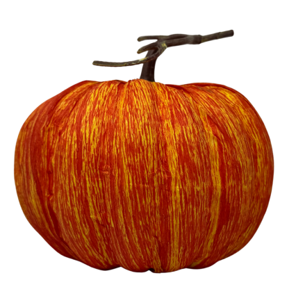 8" Decorative Styrofoam Wrapped Pumpkin