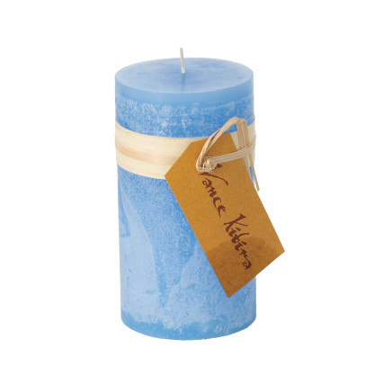 6" Timber Pillar Candle - Crystal Blue