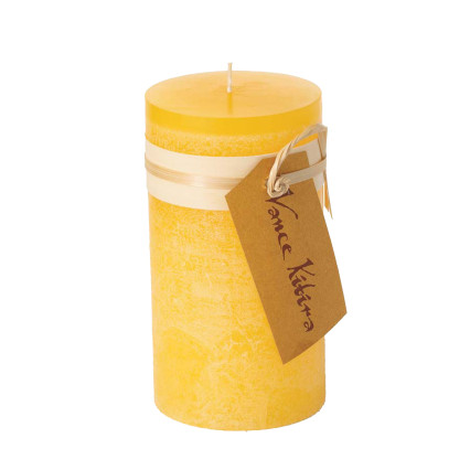 6" Timber Pillar Candle - Pale Yellow