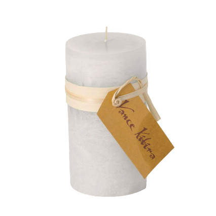 6" Timber Pillar Candle - White