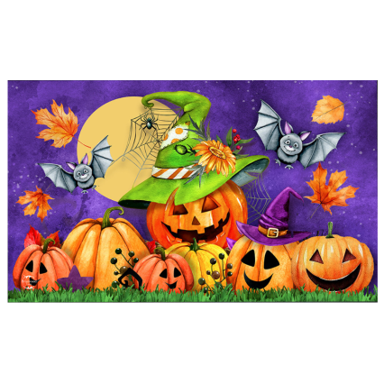 Happy Jack-O-Lanterns Doormat