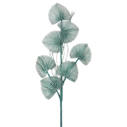 31" Coral Leaf Fan Spray - Aqua