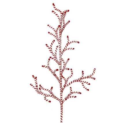 48" Chenille Stripe Manzanita Branch - red & white