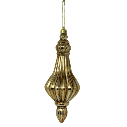 9" Antique Gold Lined Drop Tear Ornament