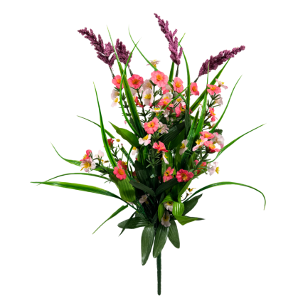 18" Spring Flower Bush- Pink