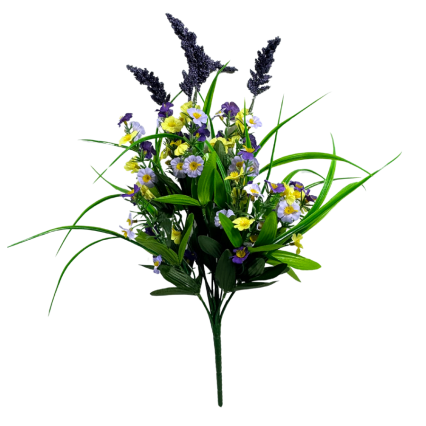 18" Spring Flower Bush- Purple
