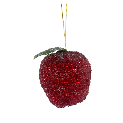 4" Beaded Apple Ornament