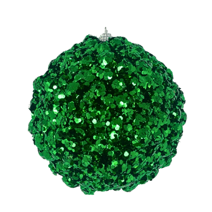 5" Sequin Berry Ball Ornament -  Emerald