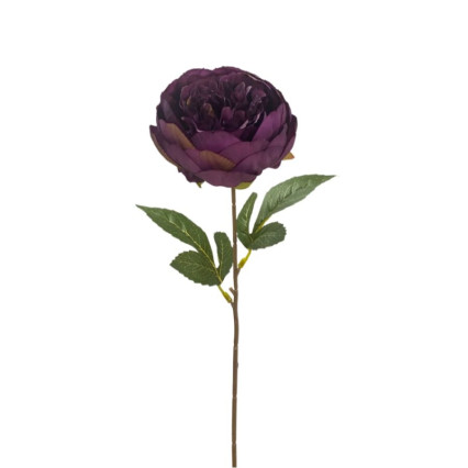 17.5" Garden Peony Stem - Dark Purple