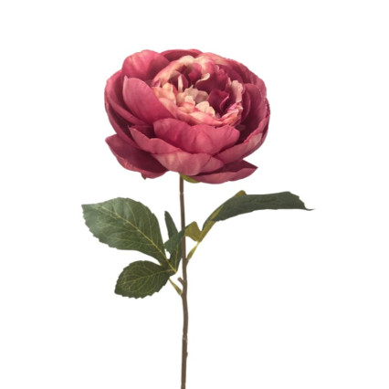 17.5" Garden Peony Stem - Rose Red