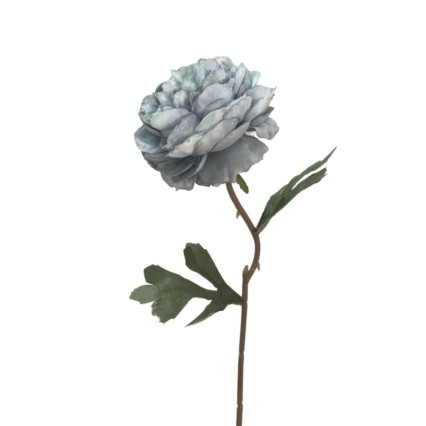 14.5" Petite Garden Peony Spray - Light Blue