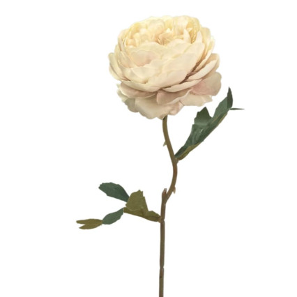 14.5" Petite Garden Peony Spray - White
