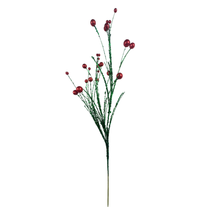 35" Wildly Perfect Twig Ball Spray - Green & Red