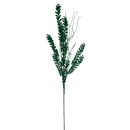 33.5" Emerald Glitter Mini Leaf Twig Spray