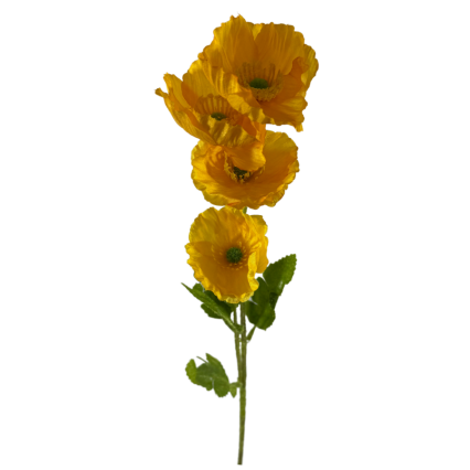 23.5" Flowering Mini Poppy Spray-Dark Yellow