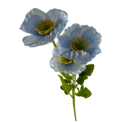 23.5" Flowering Mini Poppy Spray-Light Blue