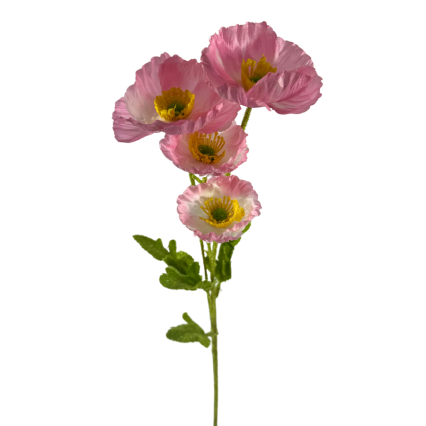 23.5" Flowering Mini Poppy Spray-Pink