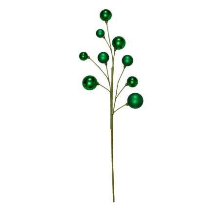 31" Shiny/Matte Ball Ornament Spray - Emerald