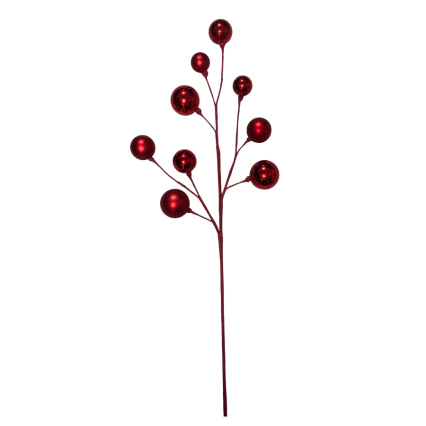 31" Shiny/Matte Ball Ornament Spray - Red