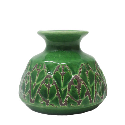 Embossed Stoneware Vase - 2 1/4"