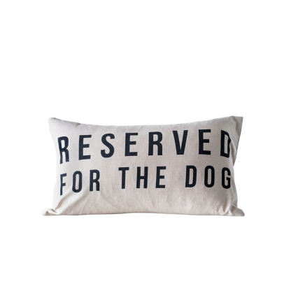 24" Reserved For The Dog Cotton Lumbar Pillow