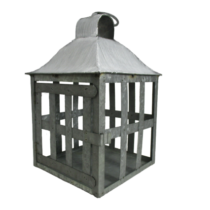 14"H Galvanized Metal Terrarium / Lantern
