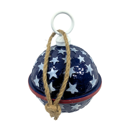 8" Patriotic Bell - Blue w/ White Stars