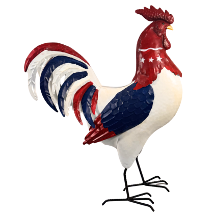 20" Metal Patriotic Rooster
