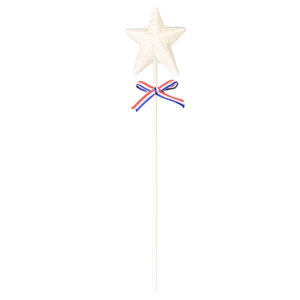 16.5" Sparkly Star Wand- White