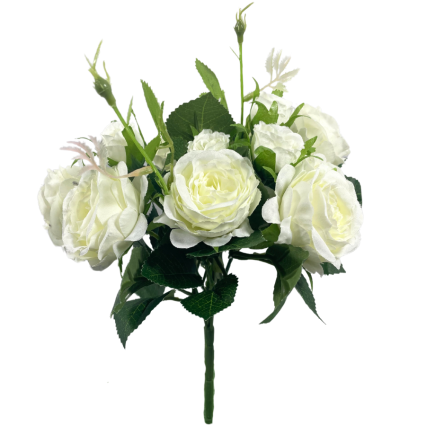11.5" Cream Rose Bush