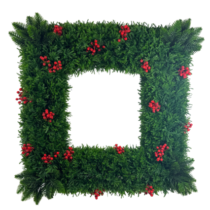 20" Custom Cedar & Berry Square Wreath