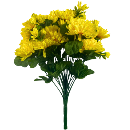 14.5" Mini Mum & Buds Mixed Bush - Yellow