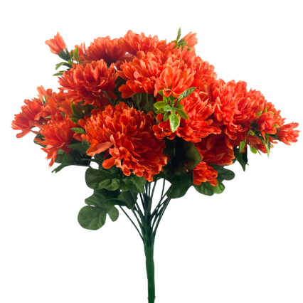 14.5" Mini Mum & Buds Mixed Bush - Orange