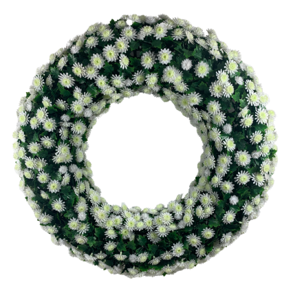 Mum Wreath 22" - UV Protected Cream