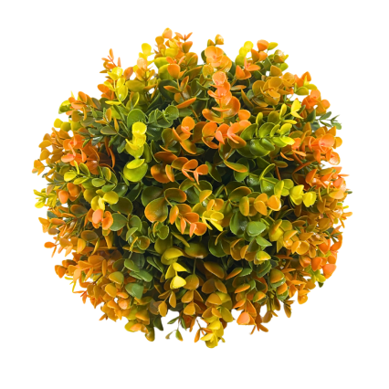 11.5" UV Eucalyptus Topiary Ball - Orange