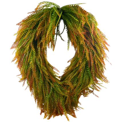 26" UV Oval Bead Grass Wreath- Autumn