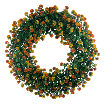Clover Wreath 22"- UV Protected Orange