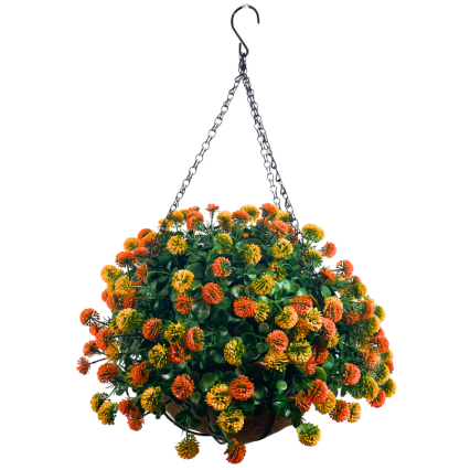 16.5" UV Clover Hanging Basket - Orange
