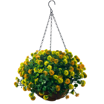 16.5" UV Clover Hanging Basket - Orange/ Yellow