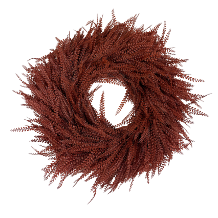 28" Round UV Bead Grass Wreath - Brown Red