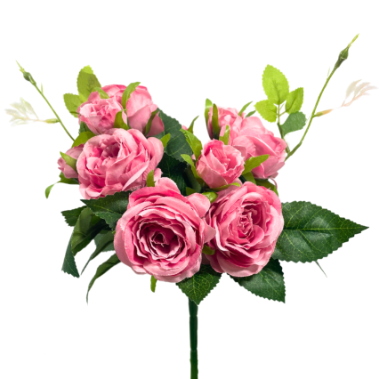 11.5" Pink Rose Bush