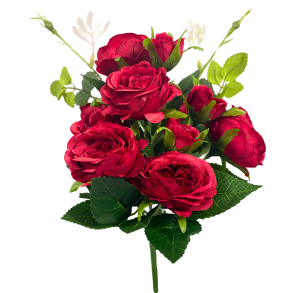 11.5" Red Rose Bush