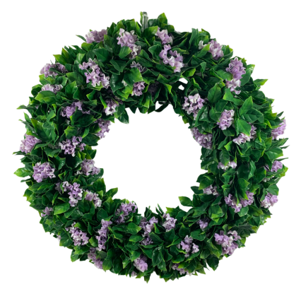 20" Purple Artificial Lilac Flower UV Wreath