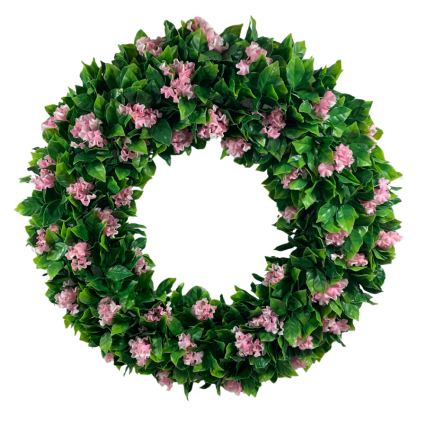 20" Pink Artificial Lilac Flower UV Wreath