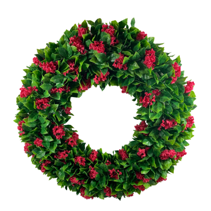 20" Red Artificial Lilac Flower UV Wreath