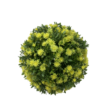 12" Yellow Dahlia Orb Topiary Ball