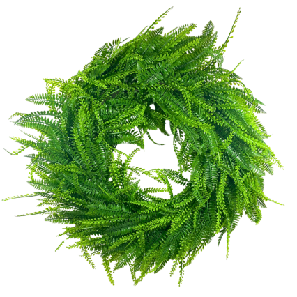 24" UV Fern/ Bead Grass Mixed Wreath
