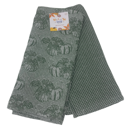 2pk Fall Jacquard Kitchen Towel Pumpkin Set - GR