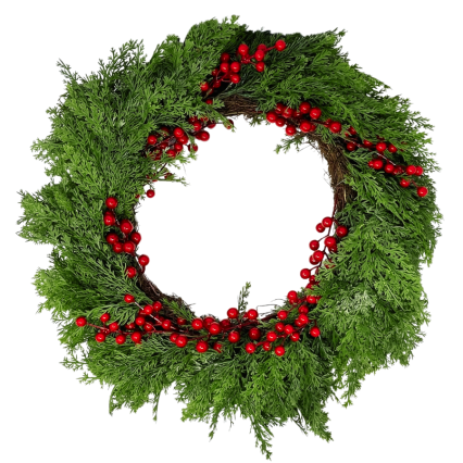 22" Floral Pine/Berry Wreath