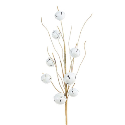 23.5" Jingle Bell Spray - White